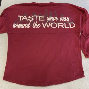 Disney Spirit Trikot groß weinrot 2018 Epcot Essen & Wein Festival Glitzer Buchstabe - Bild 1 von 11