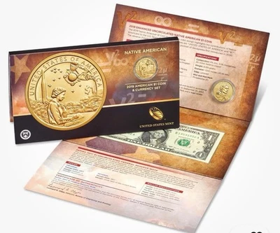 2019 $1 Native American Coin and Currency Set with OGP &COA - Image 1 of 4