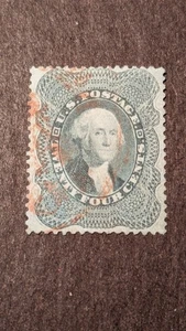 U.S. Stamp#37 very fine / extremely fine used with l face free red cancel. A Gem - Picture 1 of 2