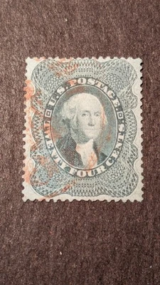 U.S. Stamp#37 very fine / extremely fine used with l face free red cancel. A Gem - Image 1 of 2