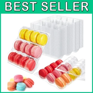 Contenitori portaoggetti per macaron in plastica trasparente 36 pezzi - Foto 1 di 8