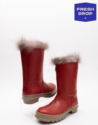 PVP €1406 BRUNELLO CUCINELLI Cuero Botines US7 UK4 EU37 Pull On Plano Foto 1 de 4