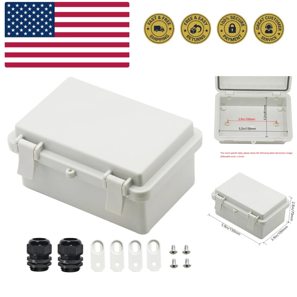 Pack of 1 ABS Plastic Dustproof Waterproof Ip65 Electrical Boxes With Lock