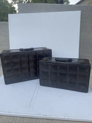 Juego de baúl maleta anidación vintage envejecida de 2 piezas decoración rústica de granja Foto 1 de 4