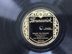 AL JOLSON - Follow The Swallow / I Wonder What's Become 78rpm Brunswick 2671 - Picture 1 of 4