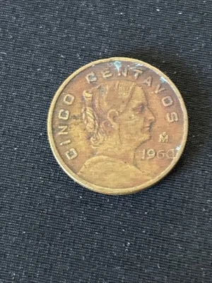 MÉXICO 5 CENTAVOS 1960-Mo Hermosa Moneda, Envío Gratis. Z491 Foto 1 de 2