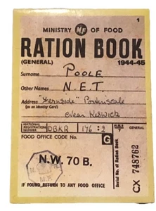 Very Rare MINISTRY OF FOOD RATION BOOK 1944-5 FRIDGE MAGNET Very Rare - Picture 1 of 2