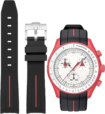 Cinturino Gomma per Orologio 20Mm Silicone Curvo Di Ricambio Senza Lacune per Uo - Immagine 1 di 4