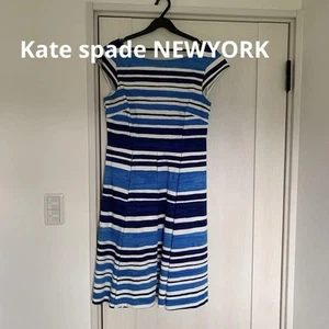 Kate Spade Blue Stripe Dress Size 8 Good Condition Authentic N2622 - Picture 1 of 24