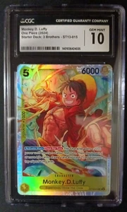 CGC 10 GEM MINT English ONE PIECE 2023 Monkey D. Luffy ST13-015 Three Brothers - Picture 1 of 1