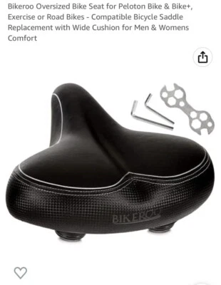 Bikeroo Oversized Bike Seat - Compatible with Indoor Elastomer Springs Black NIB - Image 1 of 4
