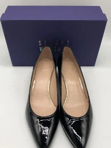 Stuart Weitzman Black Patent Leather Pointed Toe Tortoise Print Wedge sz 9.5M - Picture 1 of 6