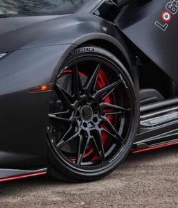 20/20'' Blaque Diamond BD-F20 Gloss Black Staggered Concave Wheels Corvette C8 - Picture 1 of 16