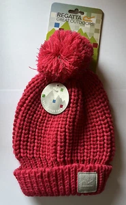 Regatta girls wooly bobble hat age 7-10 years brand new dark pink reflective - Picture 1 of 3
