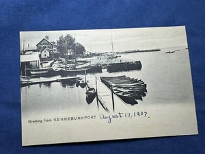 1903 Kennebunkport, ME Postcard - Docks, Harbor ~ 1898 Private Mailer Card - Picture 1 of 2