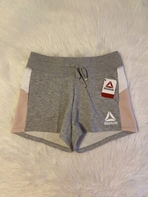 Pantalones Cortos Reebok Mujer Talla Mediana Gris Rosa Blanco Colorblock Relajado Nuevo con Etiquetas Foto 1 de 4