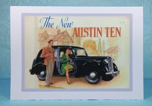 AUSTIN TEN 10 - GREETING CARD - Classic Car Memorabilia - Blank inside - Picture 1 of 3