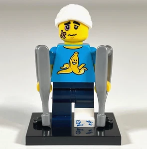 LEGO Clumsy Guy Minifigure w/ Crutches from Series 15 Figures col231 col15-4 j8 - Picture 1 of 4