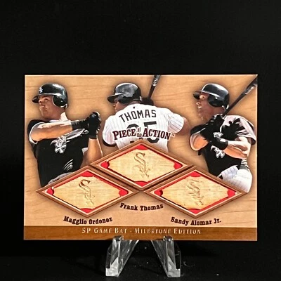 Ordonez Thomas Alomar 2001 SP Game Bat Edition Trios Triple OTA Piece Action - Image 1 of 2