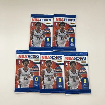 2020-21 Panini NBA Hoops Basketball -Set of 5 packs- 8 Cards per pack - Image 1 of 3
