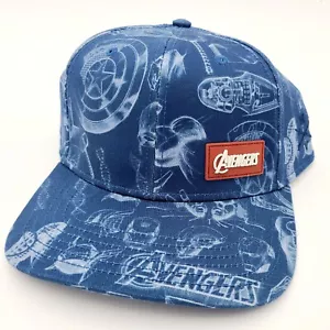 NEW Disney Parks Adult Marvel Heroes & Villains Avengers 60th Anniv Hat Cap Blue - Picture 1 of 2