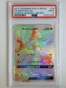 2017 Pokemon Mewtwo GX 76/73 Secret Hyper Rare Shining Legends - PSA 9 - Picture 1 of 2