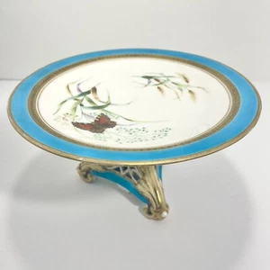 Royal Worcester c1850s Antique Footed Compott Podest Cake Plate Cobalt Jeweled - Bild 1 von 10