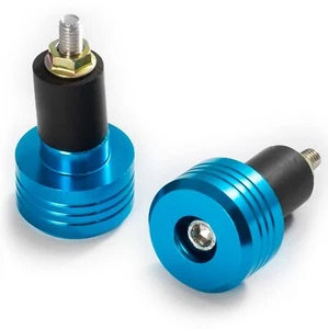 Contrappesi Moto 17mm Bilancieri Alluminio Stabilizzatori Manubrio Blu - Picture 1 of 1