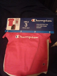 Champion Girls' 3 Piece Toddler Active Short Set PinK,Black&White Size 2T, NWT - Picture 1 of 6