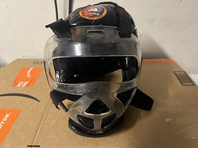 Casco de combate acolchado negro Macho cara, talla grande juvenil artes marciales, MMA Foto 1 de 4