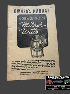 1946 McCormick Deering Milker Units Owner's Manual International Harvester - Picture 1 of 7