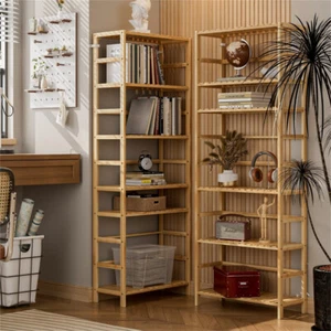 Estantería de baño estantería de pie estantería de madera estantería doméstica estantería madera baño cocina sótano 6 pisos - Imagen 1 de 9