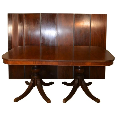 Antique Dining Room Table, Mahogany Banquet Table - 6 Leaves - 12 Feet!! #21641 Cover