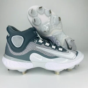 Nike Alpha Huarache Elite 4 Mid Gray Baseball Cleats Men's 7.5 DJ6520-012 - Picture 1 of 8