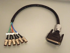 COMPUTER CABLE 25 Pin & 6 Male Coax 129757-3 AWM 2919 LOW VOLTAGE CCTV Cable - Picture 1 of 1