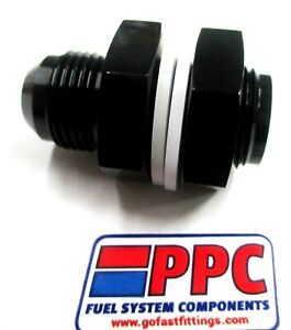 10 AN BOLT IN FUEL CELL BUNG/ TURBO RETURN  SHOW POLISHED  BLACK ANODIZED ALUM