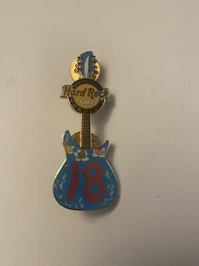 HARD ROCK CAFE HONOLULU HAWAII 18TH ANNIVERSARY GUITAR Lei Water Pin - Picture 1 of 2