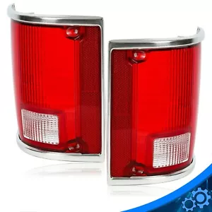 Tail Lights Taillamps w/chrome Bezel Pair For 73-91 Chevrolet C10 K10 GMC Sierra - Picture 1 of 17