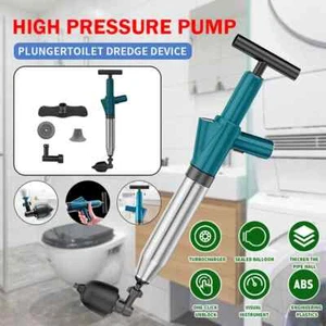 Electric Toilet Plunger Sink Unclogging Head High Pressure Drain Blaster-Blue US - Picture 1 of 14