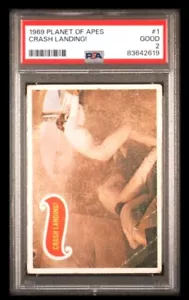 1969 topps #1 planet of the apes; 1st card - crash landing PSA 2 (CENTERED) - Picture 1 of 3