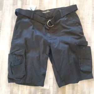 Blue Gear Mens Athletic Cargo Shorts Size 40 Black New NWT with belt Chunky Y2k - Picture 1 of 10