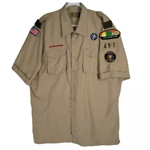 Boy Scout BSA Official Vented Uniform Shirt Size XL Patches South Georgia USA - Picture 1 of 13