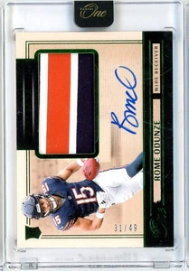 2024 Panini One Rome Odunze #4 /49 Green Rookie Patch Auto RC Football Card - Picture 1 of 2