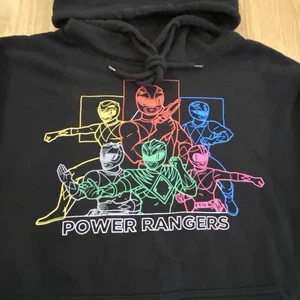 Mighty Morphin Power Rangers Medium Black Hoodie Unisex Rare!!! - Bild 1 von 10