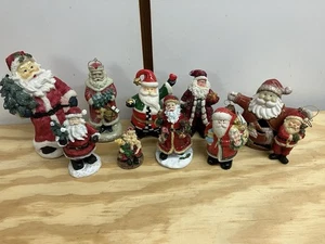 Lot Of 10 Ceramic Santa’s - Picture 1 of 8