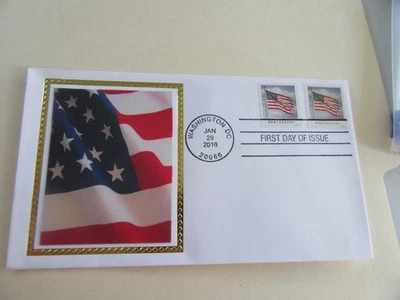 USA Flag 2016 Forever Pane & Sheet Stamp Fdc Sc#5054-55 Colorano Cachet Cover - Image 1 of 2