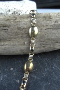 Pulsera Italia chapada en oro elementos ovalados plata de ley 925 - Imagen 1 de 5