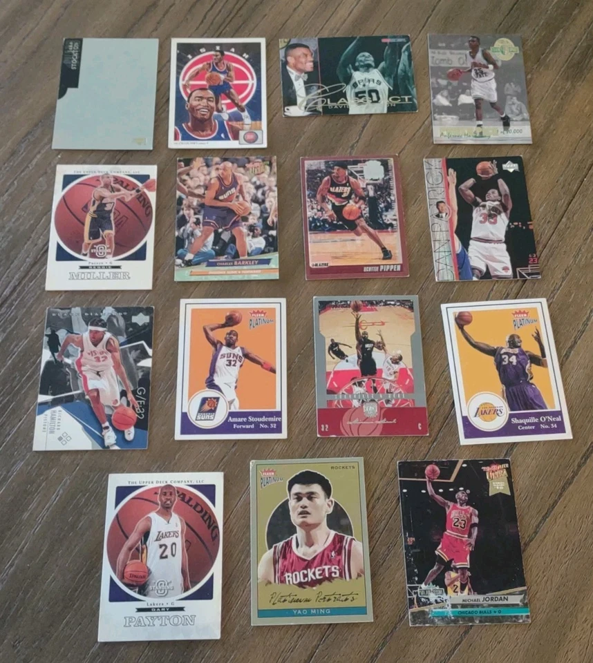 Basketball Huge 330 Card Lot. Jordan, Robinson, Barkley, Shaq, Miller, Yao. Read - Image 1 of 4