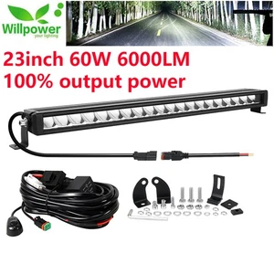 Single Row Spot Led Light Bar, 23 inch 60W 6000LM for Off road Truck ATV 4x4 12V - Bild 1 von 8