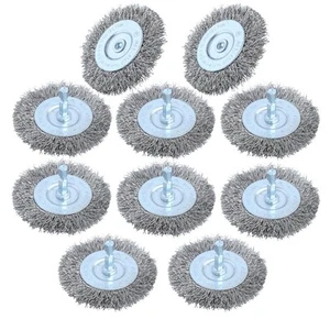 10pcs 3 Inch Stainless Steel Wire Wheel Brushes Kit for Drill with 1/4-Inch... - Picture 1 of 6